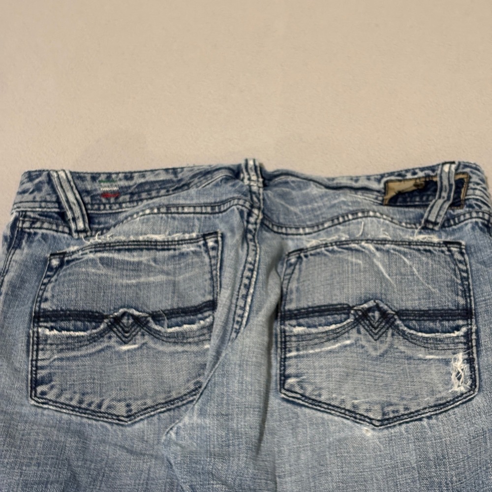 Diesel Zaf Womens Low Rise Flare Jeans 31x32 Distressed Light Wash Blue Y2K - Picture 12 of 12